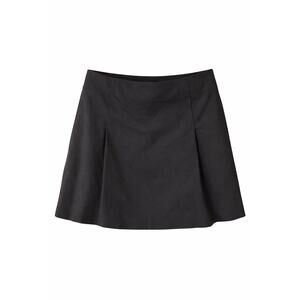 MNG Mango Black Pleated Mini Skirt Womens Size Large Viscose Blend Career Casual